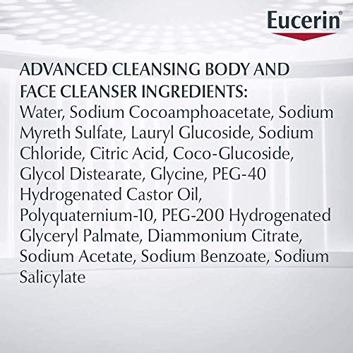 Eucerin Advanced Cleansing Body & Face Cleanser Fragrance & Soap Free