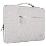 MOSISO Laptop Briefcase Handbag Compatible 13-13.3 Inch MacBook Air, MacBook Pro, Notebook Computer, Polyester Multifunctional Carrying Sleeve Case Cover Bag, Gray