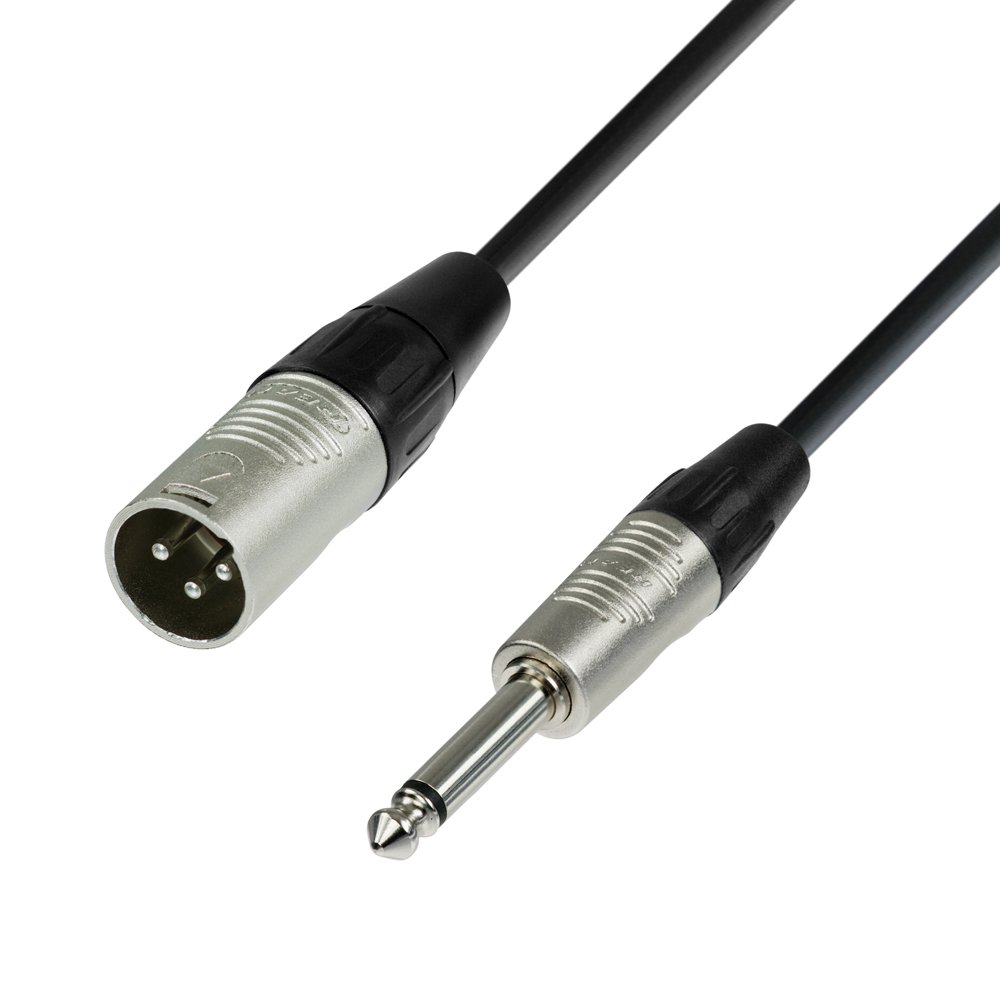 Adam Hall 4 Star Series 10m Rean XLR Male to 6.3mm Jack Mono Microphone Cable