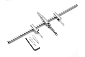 Seimneire Adjustable Hole Saw, 1-3/16" to 11-3/4" (30 to 300mm) Heavy Duty Adjustable Circle Cutter Drill Bit Tool for Drywall Wood Plaster, Silver