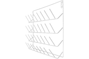 FOMIYES 32-Spool Thread Holder Rack Wall Mount with Hooks, Iron Embroidery Thread Organizer for Sewing