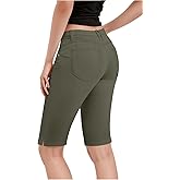 Hybrid &amp; Company Women's Stretch Bermuda Shorts | Comfortable stretch fabric, flattering butt lift fit, Bermuda style, ideal for casual wear, walking and travel