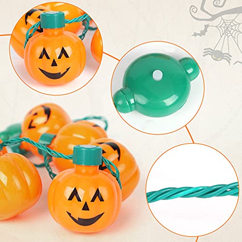 FUTUREPLUSX Pumpkin Light-up Necklace, 2 PCS Halloween Pumpkin Necklace Flashing Light Up Pumpkin Halloween Necklace