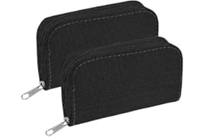 Memory Card Carrying Case - Suitable for SDHC and SD Cards, Mixtecc 8 Pages and 22 Slots Card Holder Bag Wallet Bag (2PCS-Bla