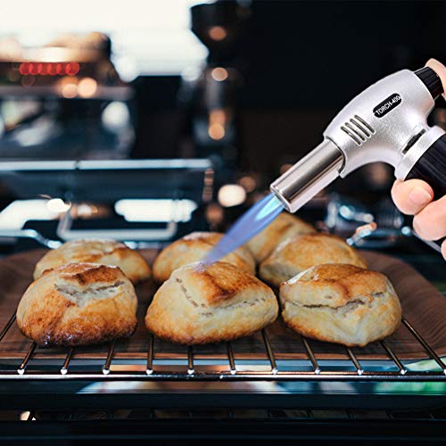 Professional Kitchen Torch, Cooking Torch Lighter, Culinary Blow Torch for Baking & BBQ & Desserts & Cocktail, Automatic Ignition Butane Powered Pro-torch, Butane Gas Not Included and Adjustable Flame - Thumbnail 5