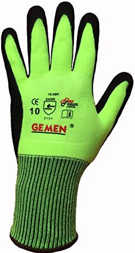 GEMEN Nitrile Foam Grip Gloves, Medium Size, One Pair Per Pack