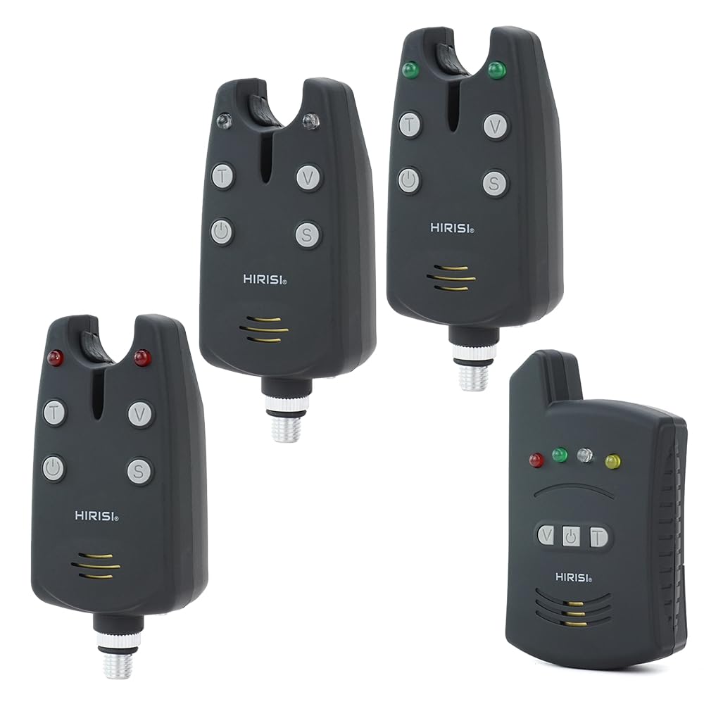 Hirisi Tackle Wireless Fishing Alarm Set 1+3 in Protection Case for Carp Fishing B1236 (B1236)