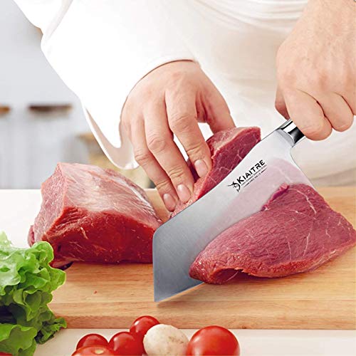 Kiaitre Meat Cleaver Knife 7 Inch Vegetable Cleaver Knife High Carbon German Steel with