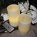 LED Lytes Flameless Candles, 2 Ivory Wax and Pale Yellow Flame Pillars Battery Operated with Remote for Christmas Holiday Decorations and Gifts