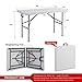 Romatlink Collapsible Folding Rectangle Table, Portable and Adjustable Height Desk Use for Backyard, Party, Indoor or Outdoor Activities, White-New