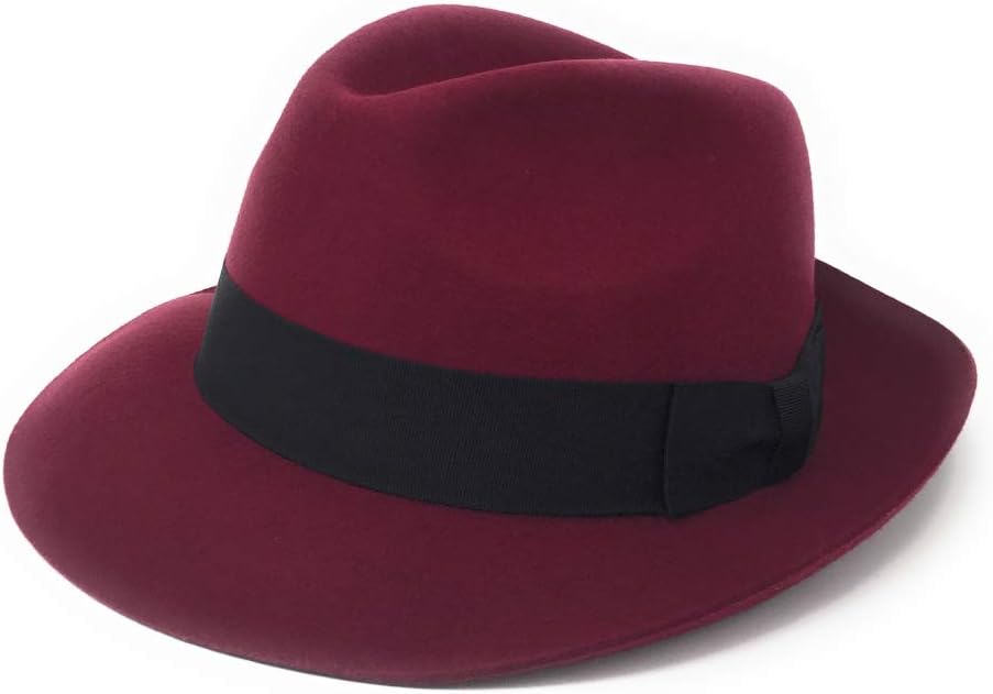 Cotswold Country Hats Snap Brim Mayfair Fedora Hat, Premium Wool, High Crown, Lined