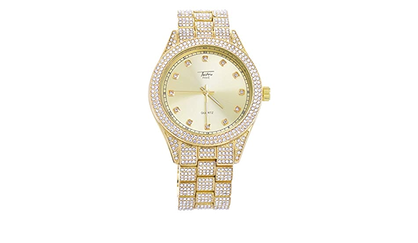 Amazon.com: Techno Pave Rapper WM 9120 G - Reloj de pulsera (chapado en oro  y metal glaseado) : Ropa, Zapatos y Joyería