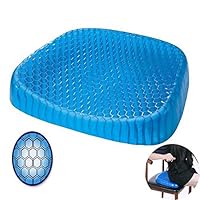 TQZY Orthopedic Gel Seating Cushion Ergonomic Memory Foam Coccyx Cushion for Lower Back, Tailbone and Sciatica Relief - Portable Seat Pad for Office, Home, Car, Wheelchair