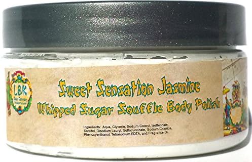Jasmine Whipped Sugar Bathing Souffle`Body Polish Whipped Soap by LBK Soap Company