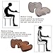 Warmtaste Memory Foam U-shaped Seat Cushion for Coccyx Orthopedic Back Pain and Sciatica Relief/Office Chairs,Cars,Wheelchairs, 2 Color Covers - Brown and Gray