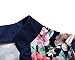 Dokotoo Womens Floral Boho Floral Print Long Sleeve Cotton Blosue Juniors Casual Tops Blouses Navy Medium