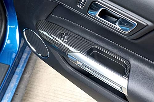 For Mustang 2015 2016 2017 2018 Left hand Drive Carbon Fiber Style Door Handle Window Lift Button Decoration Frame Trim