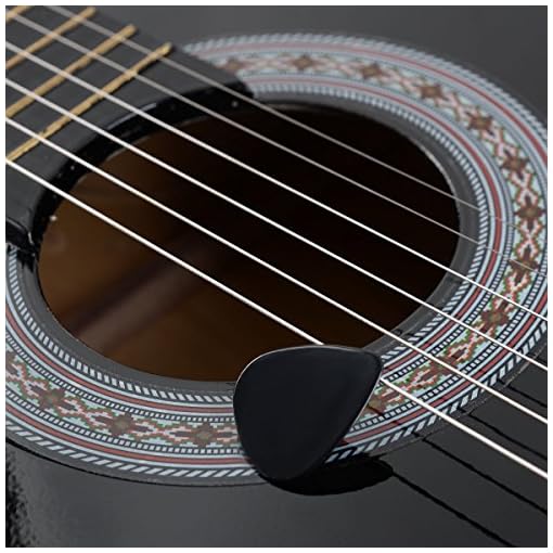 New Beginners Acoustic Guitar With Guitar Case, Strap, Tuner and Pick Black - Image 6