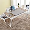 CHARMDI-Laptop-Bed-Table-Portable-Laptop-Bed-Tray-Table-Lap-DeskCouch-TableBed-DeskLaptop-Desk-Table-with-Handle-Desktop-Card-Slot-Cup-Slot-Side-Drawer-for-BedSofa-Gold CHARMDI Folding Laptop Bed Tables,Portable Laptop Stand for Bed,Laptop Table with Drawers,Foldable Legs and Reading…