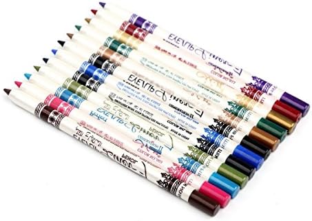 2 in 1 Eye Liner Lip Pencil Long-lasting Waterproof 12 Color Glitter Eyeliner Lipliner Eyebrow Pen Pencil Makeup Set