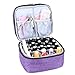 LUXJA Nail Polish Carrying Case - Holds 20 Bottles (15ml - 0.5 fl.oz), Double-layer Organizer for Nail Polish and Manicure Set, Purple