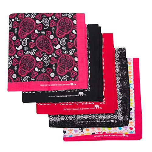 Original Elephant Brand Bandanas 100% Cotton 5 Pack (Skulls)