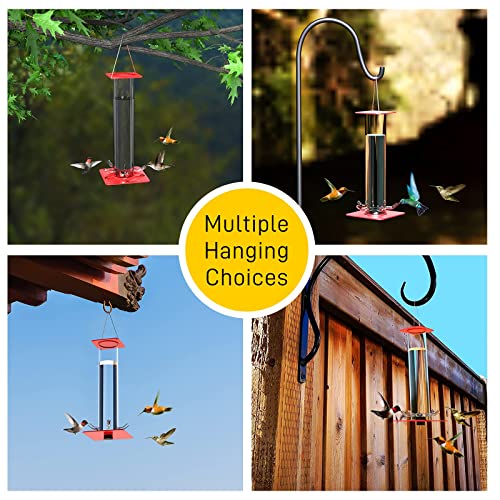 TMD Plastic Hummingbird feeders for Outdoors Hanging， 10 Ounces Small Hummingbird Feeder with 5