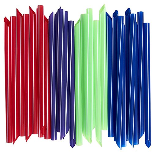 Extra-Wide Smoothie Straws [100 Pack] Bubble / Boba Tea Straws, Individually Wrapped, Assorted Colors (Best Kind Of Bubble Tea)