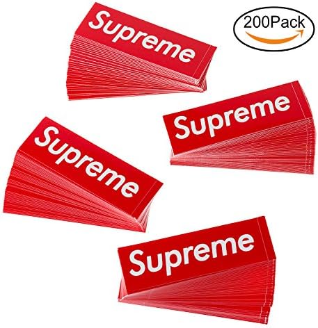 200pcs Red Supreme Stickers Waterproof And Oil Proof Stickers for Phone, Laptop, Luggage, Stickers DIY, Car, Skateboard or Bikes