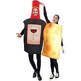 KalcyKizz Adult Couples Cheese Costume and Red Wine Group Costume One Size
