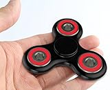 The Anti-Anxiety 360 Spinner Helps Focusing Fidget Toys [3D Figit] Premium Quality EDC Focus Toy for Kids Adults - Best Stress Reducer Relieves ADHD Boredom Ceramic Cube Bearing (Red with Black)