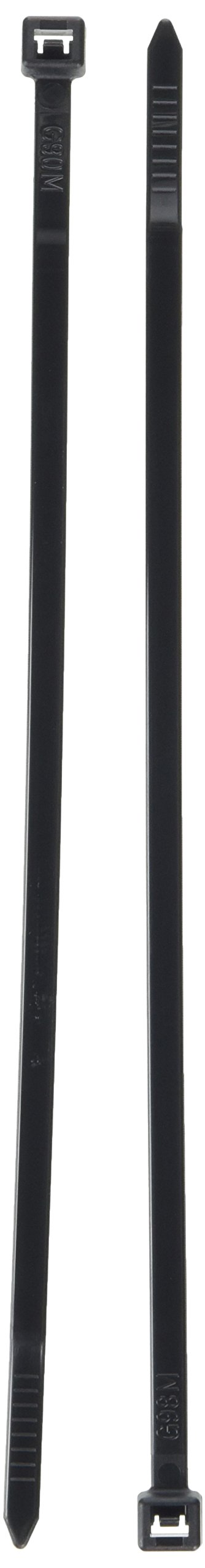 Merriway BH05931 (100 Pcs) Black Releasable Cable Tie, 4.8 x 200 mm (3/16 Inch x 8 Inch) - Pack of 100 Pieces