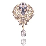 Yilanair Sparkle Big Crystal Peacock Brooch Pin