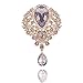 Yilanair Sparkle Big Crystal Peacock Brooch Pin