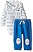 Calvin Klein Baby Stripes Hooded Bodysuit with Pants Set, Blue, 24 Months