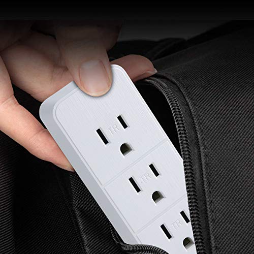 3-Outlet Power Strip Socket - 2 Pack, Power Travel Charging Station Outlet, Portable Power Socket 3 - Prong Plug Grounded Wall Outlet - White