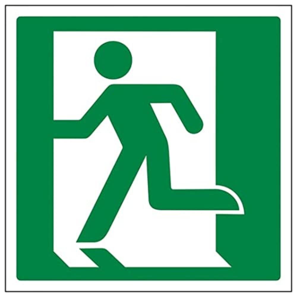 V Safety Eco Friendly Fire Exit - Running Man Left Logo - 150 x 150 mm Safety Sign
