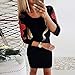 Womens Long Sleeve Solid Mini Dress, Ladies Floral Embroidery Boho Stretch Bodycon Beach Short Dressesthumb 2