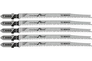 Bosch T308B 5-Piece 4-1/2 in. 12 TPI Extra Clean for Wood T-Shank Jig Saw Blades