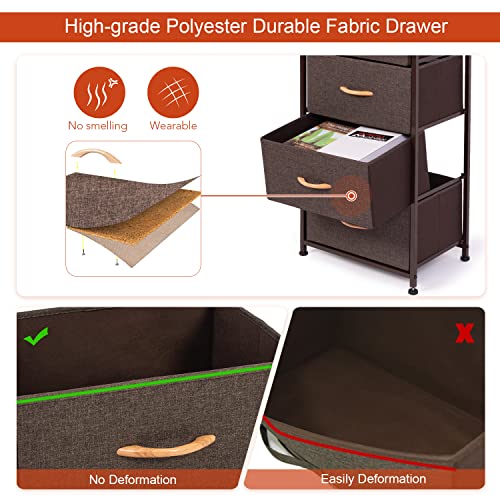 WAYTRIM Vertical Dresser Storage Tower with 4 Drawers, Fabric Organizer