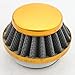 GOOFIT Air Filter Stack Carburetor Carb 2 Stroke 47cc 49cc Mini ATV Quad Dirt Pocket Bike Yellow