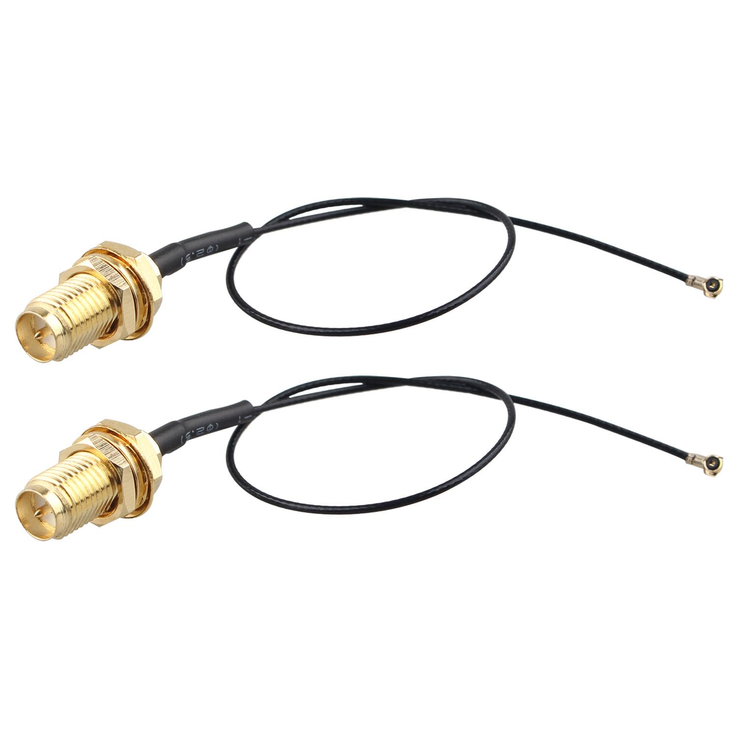 Futheda 2pcs U.FL IPX MHF4 to RP-SMA Female Bulkhead Mount WiFi Antenna Extension Cable 0.81mm Coaxial Pigtail Cable 15cm/6 inch for M.2 NGFF Interface Wireless Network Card WiFi Adapter