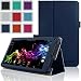 RCA 7 Voyager Case - HOTCOOL Slim Classic PU Leather Folio Case For RCA 7" Voyager Tablet 8GB Quad Core Tablet, Navy Blue
