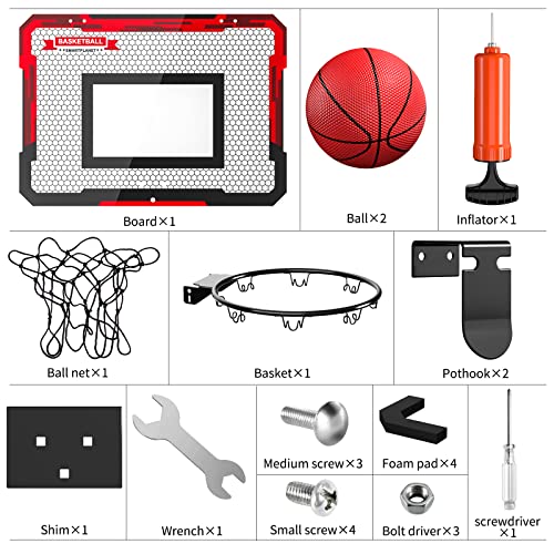 TEMI Indoor Basketball Hoop for Kids, Door Room Basketball Hoop,Mini