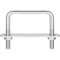 Uxcell Square U-Bolts 2-Pack – M8 X 67mm Inner Width X 110mm Length, 304 Stainless Steel With Nuts & Plates