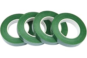 JFFX 4 Rolls Floral Tape 1/2" Wide 30 Yards/Roll Floral Tapes for Bouquet Stem Wrap and Flowers Making Craft Projects (Green)