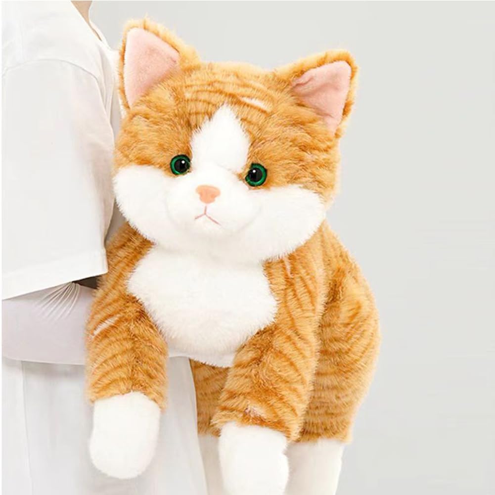 Photo 1 of Leahaoe Weighted Stuffed Cat 19" 2Lbs, Realistic Cat Stuffed Animal for Kids and Adutls, Soft Orange Weighted Plush Animal Pillow Toy
