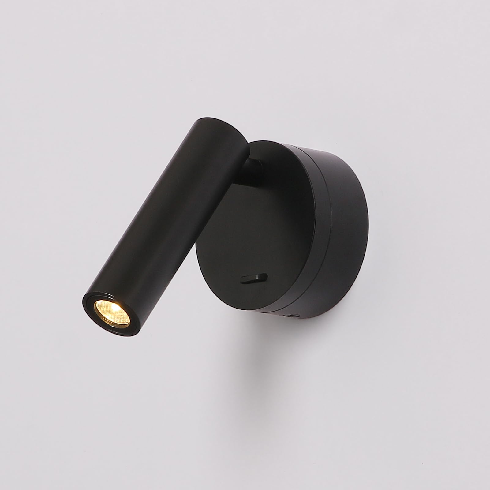 DAWALIGHT LED Wall Reading Light 3W 3000K Adjustable Wall Lamp with Switch for Bedroom Living Room Hotel Desk Bedside, Aluminum, Black