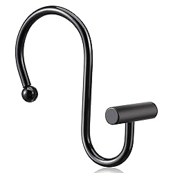 CHICTIE Black Shower Curtain Hooks