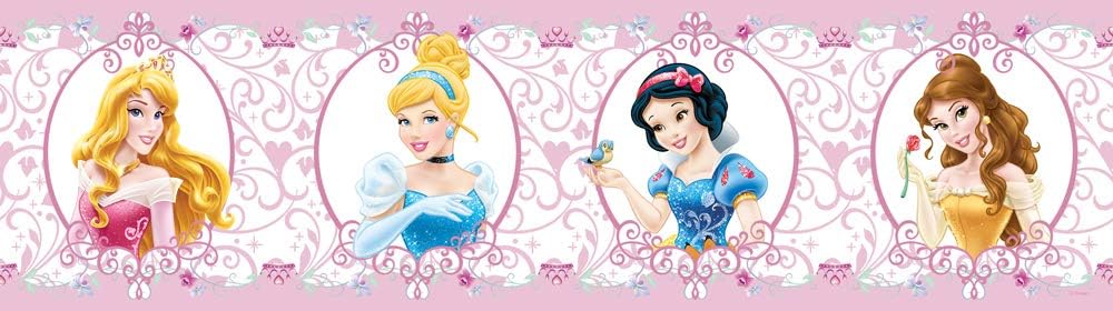 Disney Princess, self-adhesive border for the wall in the room for the girl children's room, 5 m X 14 cm, Multi-colour, 500 x 14 cm